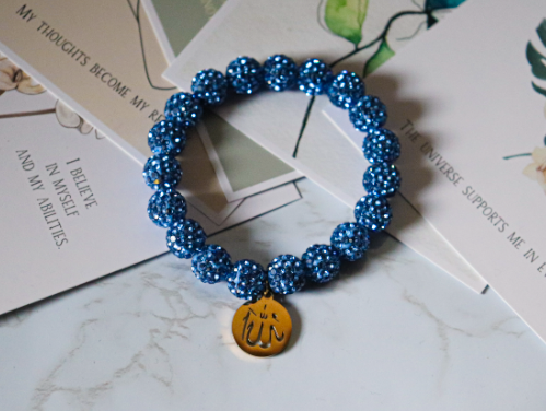 AFFIRMATION BRACELET "GOD" - CZECH BLUE