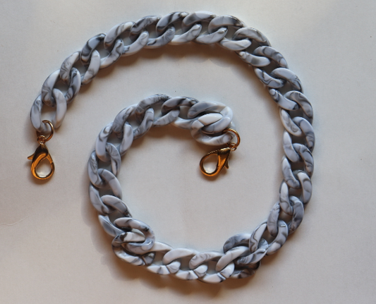 24" MURAL BAG CHAIN - GREY MARBLE