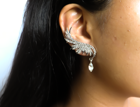 WINGED CRYSTAL CUFF EARRING